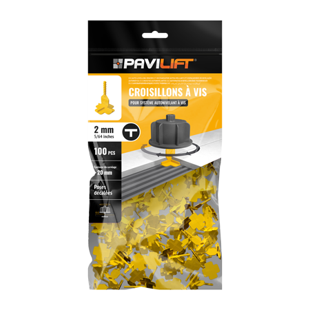 Kit croisillons autonivelants PAVILIFT pose de carrelage joint 2mm T -  Carrelages Dente